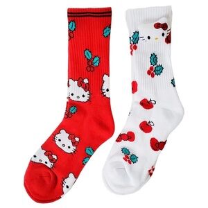 Hello Kitty Christmas Apple Socks 2
Pack Sanrio Holiday Crew Kawaii NWT